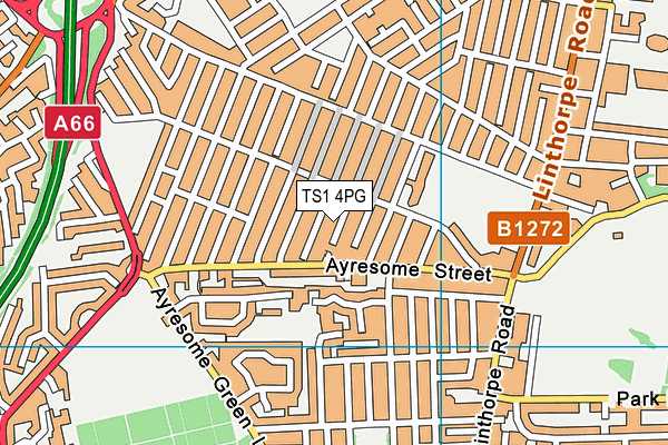 TS1 4PG map - OS VectorMap District (Ordnance Survey)