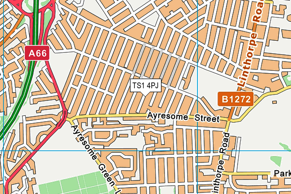 TS1 4PJ map - OS VectorMap District (Ordnance Survey)