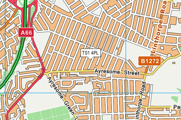 TS1 4PL map - OS VectorMap District (Ordnance Survey)