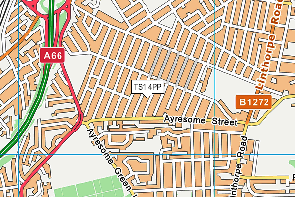 TS1 4PP map - OS VectorMap District (Ordnance Survey)