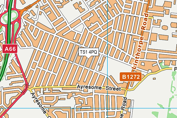 TS1 4PQ map - OS VectorMap District (Ordnance Survey)