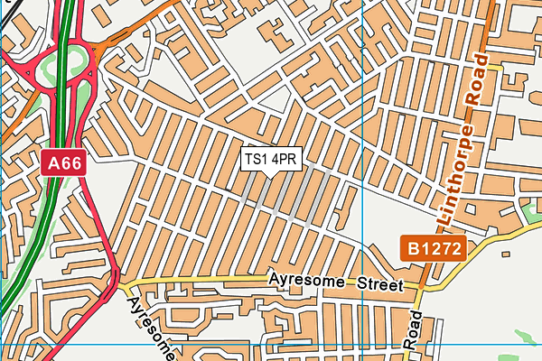 TS1 4PR map - OS VectorMap District (Ordnance Survey)