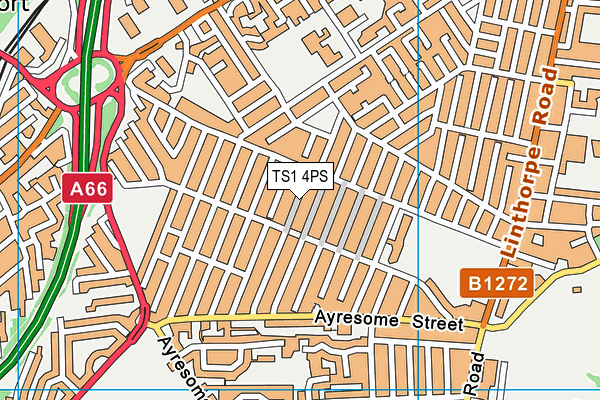 TS1 4PS map - OS VectorMap District (Ordnance Survey)