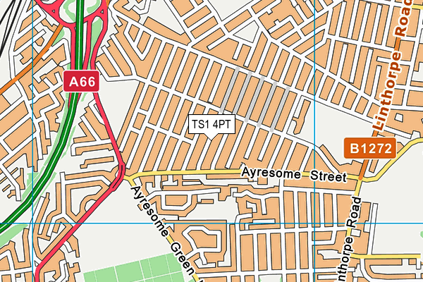 TS1 4PT map - OS VectorMap District (Ordnance Survey)