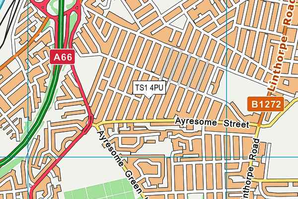 TS1 4PU map - OS VectorMap District (Ordnance Survey)