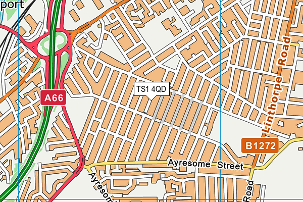 TS1 4QD map - OS VectorMap District (Ordnance Survey)
