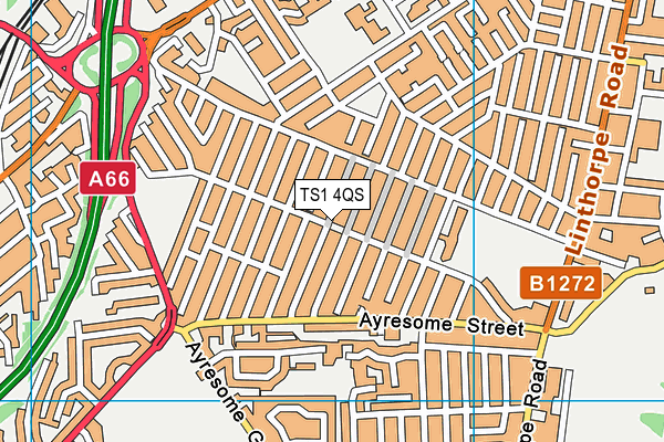 TS1 4QS map - OS VectorMap District (Ordnance Survey)