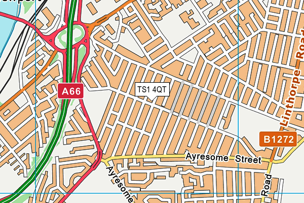 TS1 4QT map - OS VectorMap District (Ordnance Survey)