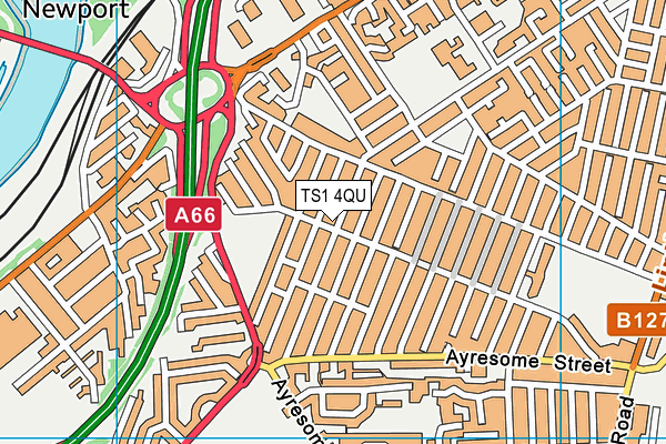 TS1 4QU map - OS VectorMap District (Ordnance Survey)