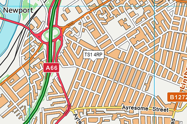 TS1 4RP map - OS VectorMap District (Ordnance Survey)