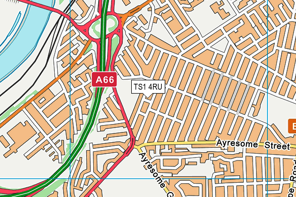 TS1 4RU map - OS VectorMap District (Ordnance Survey)