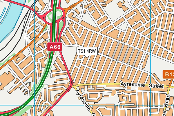 TS1 4RW map - OS VectorMap District (Ordnance Survey)