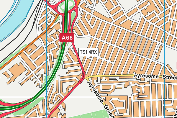 TS1 4RX map - OS VectorMap District (Ordnance Survey)