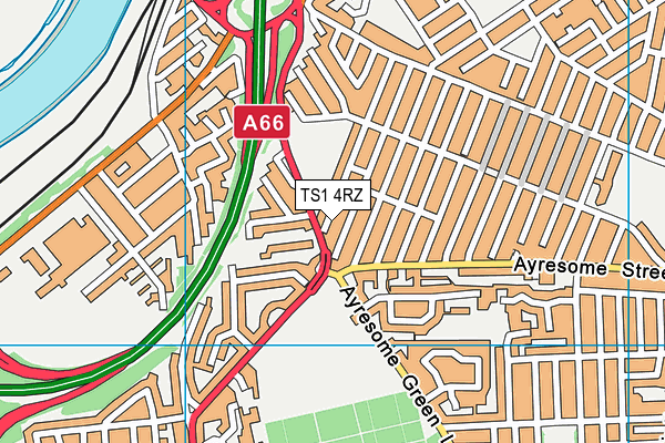 TS1 4RZ map - OS VectorMap District (Ordnance Survey)