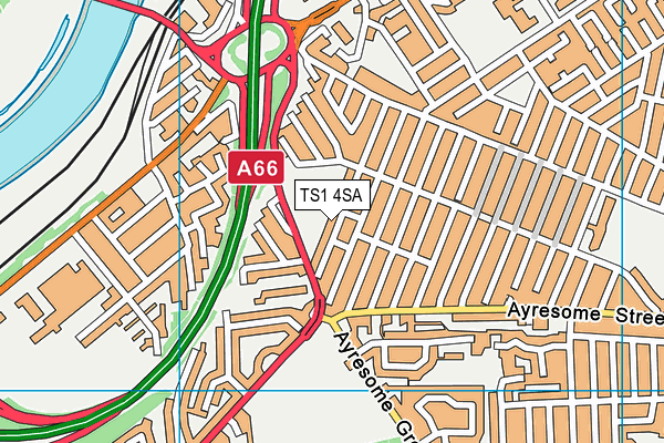 TS1 4SA map - OS VectorMap District (Ordnance Survey)