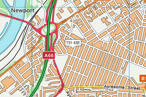 TS1 4SE map - OS VectorMap District (Ordnance Survey)