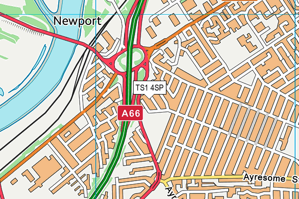 TS1 4SP map - OS VectorMap District (Ordnance Survey)