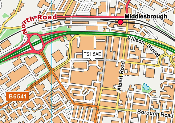 TS1 5AE map - OS VectorMap District (Ordnance Survey)