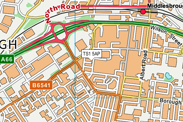 TS1 5AP map - OS VectorMap District (Ordnance Survey)