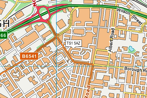 TS1 5AZ map - OS VectorMap District (Ordnance Survey)