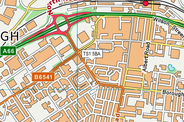 TS1 5BA map - OS VectorMap District (Ordnance Survey)