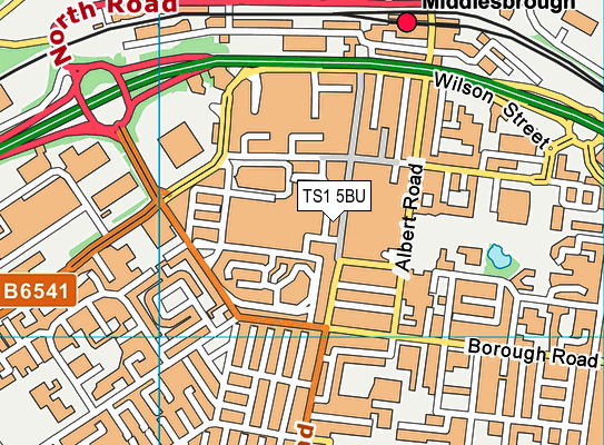 TS1 5BU map - OS VectorMap District (Ordnance Survey)