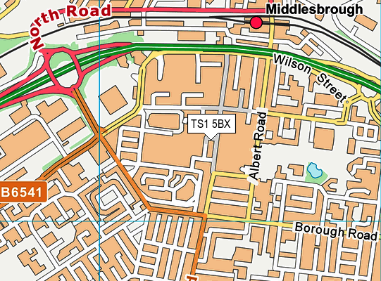 TS1 5BX map - OS VectorMap District (Ordnance Survey)