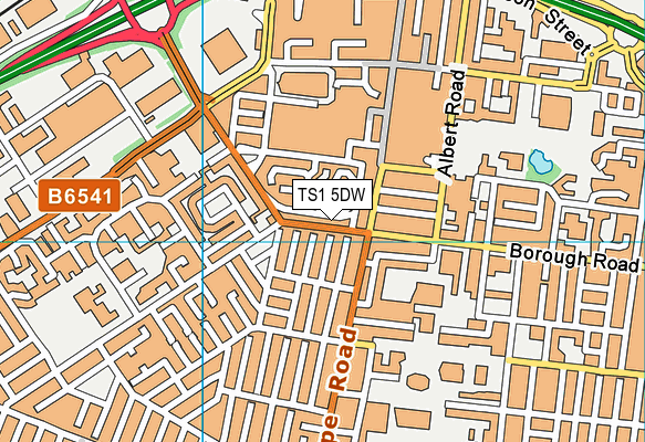TS1 5DW map - OS VectorMap District (Ordnance Survey)
