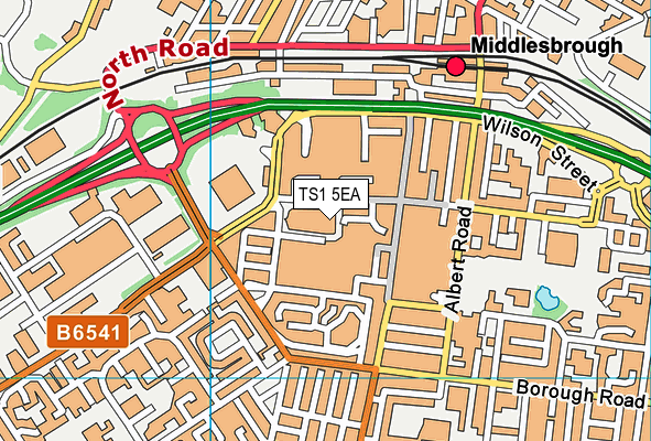 TS1 5EA map - OS VectorMap District (Ordnance Survey)