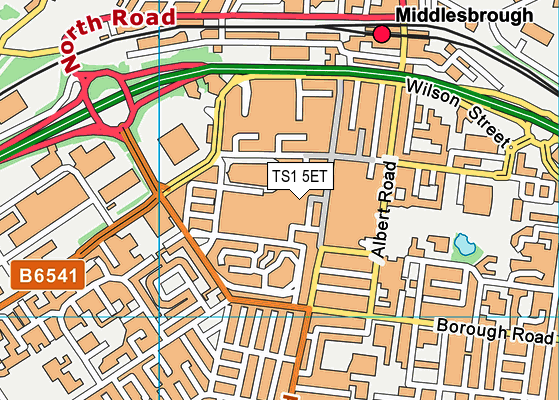 TS1 5ET map - OS VectorMap District (Ordnance Survey)