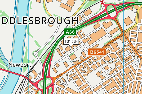 TS1 5JH map - OS VectorMap District (Ordnance Survey)