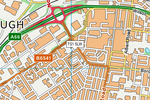 TS1 5LW map - OS VectorMap District (Ordnance Survey)