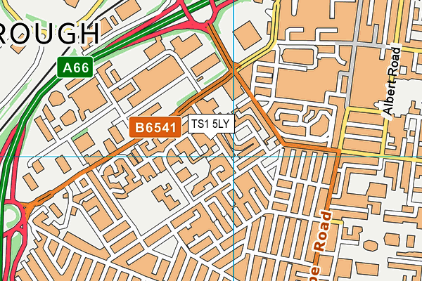 TS1 5LY map - OS VectorMap District (Ordnance Survey)