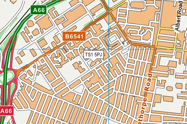 TS1 5PJ map - OS VectorMap District (Ordnance Survey)