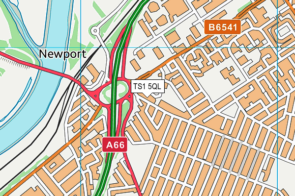 TS1 5QL map - OS VectorMap District (Ordnance Survey)