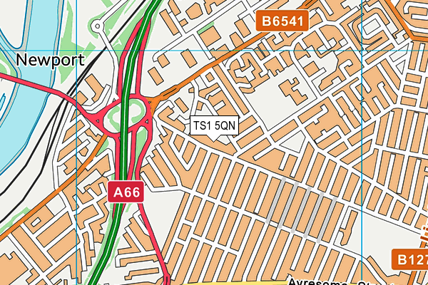 TS1 5QN map - OS VectorMap District (Ordnance Survey)