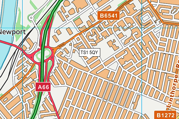 TS1 5QY map - OS VectorMap District (Ordnance Survey)