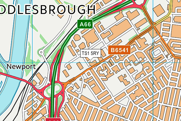 TS1 5RY map - OS VectorMap District (Ordnance Survey)