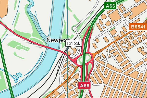 TS1 5SL map - OS VectorMap District (Ordnance Survey)