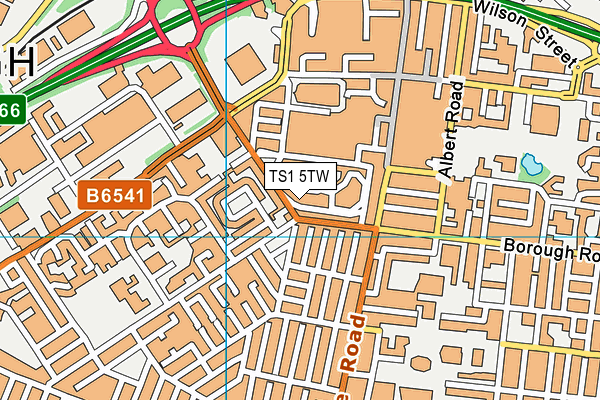 TS1 5TW map - OS VectorMap District (Ordnance Survey)