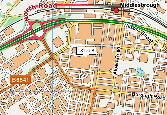 TS1 5UB map - OS VectorMap District (Ordnance Survey)