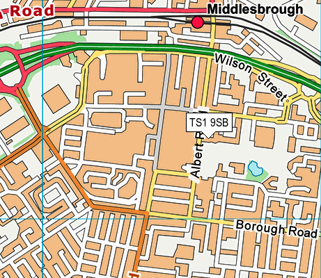 TS1 9SB map - OS VectorMap District (Ordnance Survey)