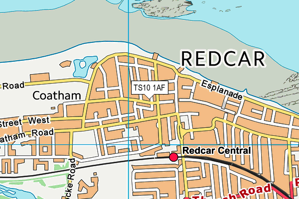 TS10 1AF map - OS VectorMap District (Ordnance Survey)