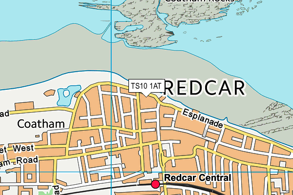 TS10 1AT map - OS VectorMap District (Ordnance Survey)