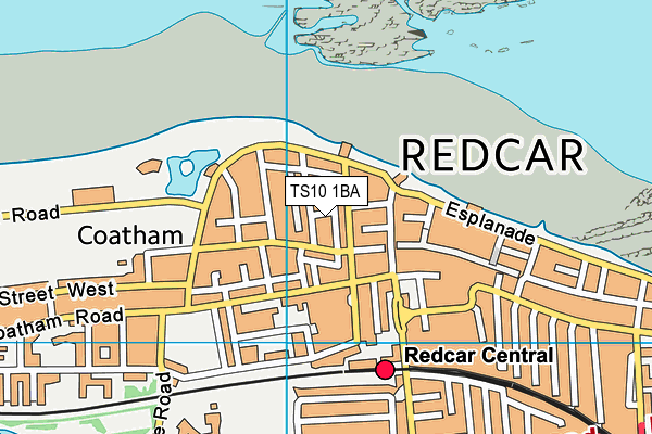 TS10 1BA map - OS VectorMap District (Ordnance Survey)