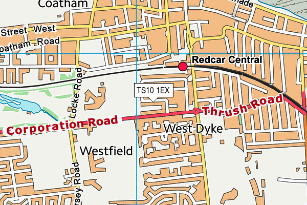 TS10 1EX map - OS VectorMap District (Ordnance Survey)