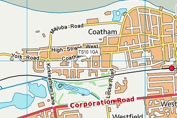 TS10 1GA map - OS VectorMap District (Ordnance Survey)