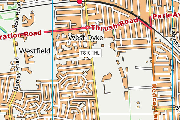 TS10 1HL map - OS VectorMap District (Ordnance Survey)