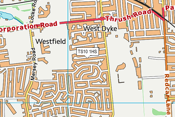 TS10 1HS map - OS VectorMap District (Ordnance Survey)