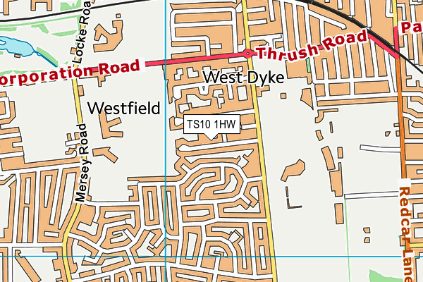 TS10 1HW map - OS VectorMap District (Ordnance Survey)